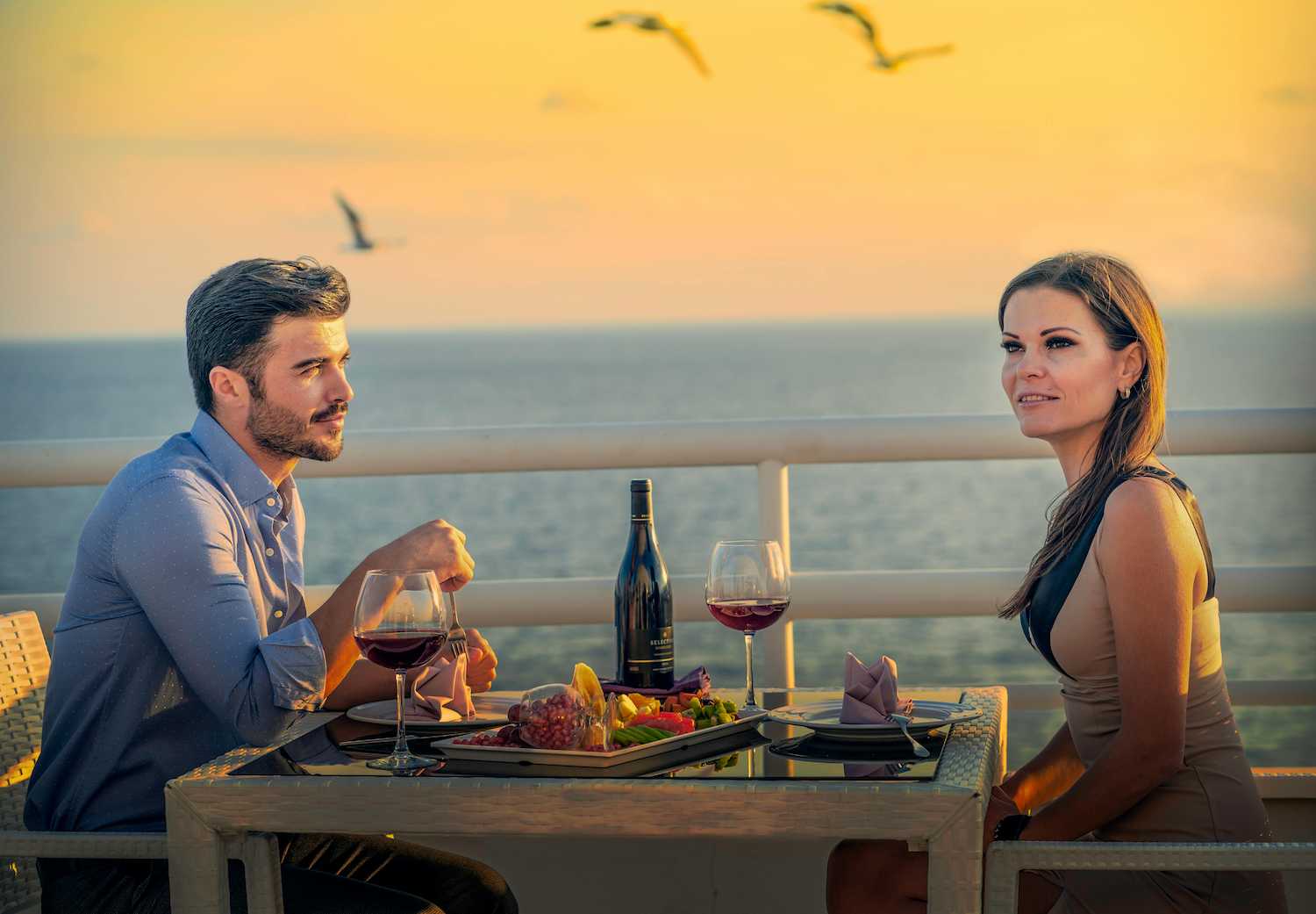 A man and woman meeting each other from international matchmaking.