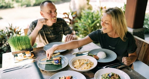 Couple having a restaurant date